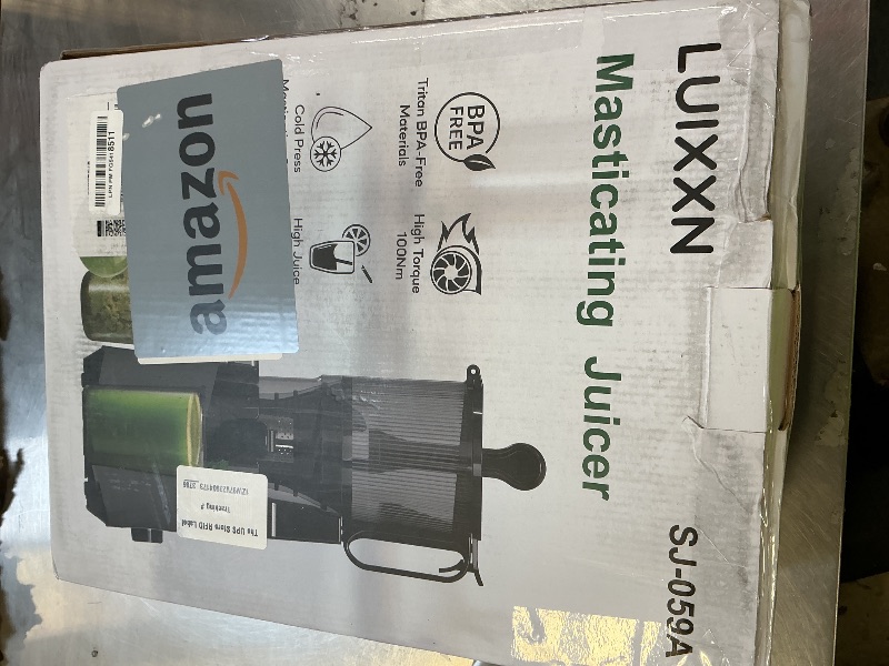 Photo 1 of EanOruus Cold Press Juicer, 5.8" Wide Feed Chute Juice Extractor Machine with 400W, High Juice Yield, Slow Masticating Juicer for Whole Vegetables & Fruits, Dark Grey