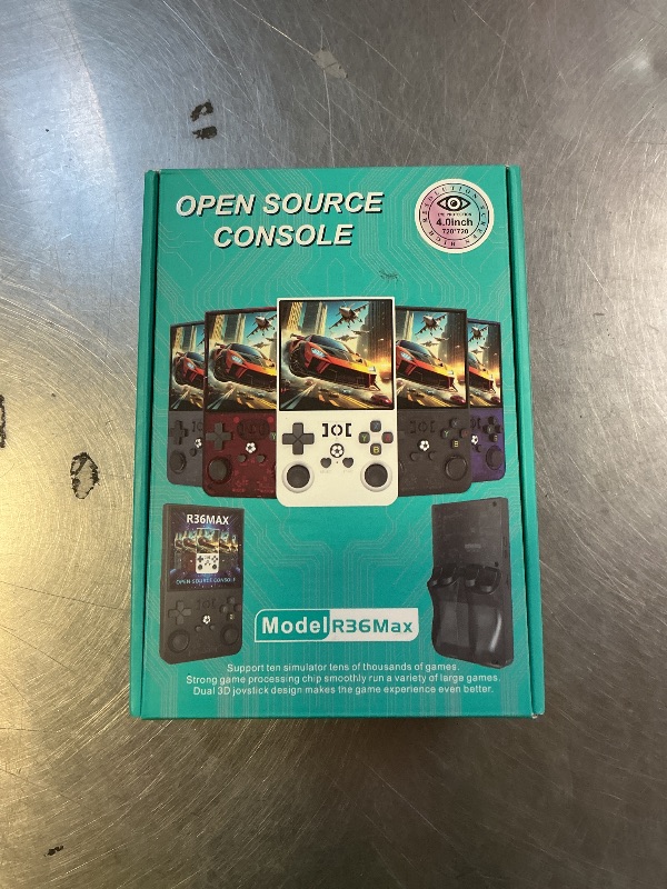 Photo 1 of ?R36MAX 4000mAh Portable Rechargeable Handheld Retro Game Console,Comfort Non-Slip Handheld Standing Retro Game Console with 64G TF Car,4.0-inch Screen,for Office,Blue