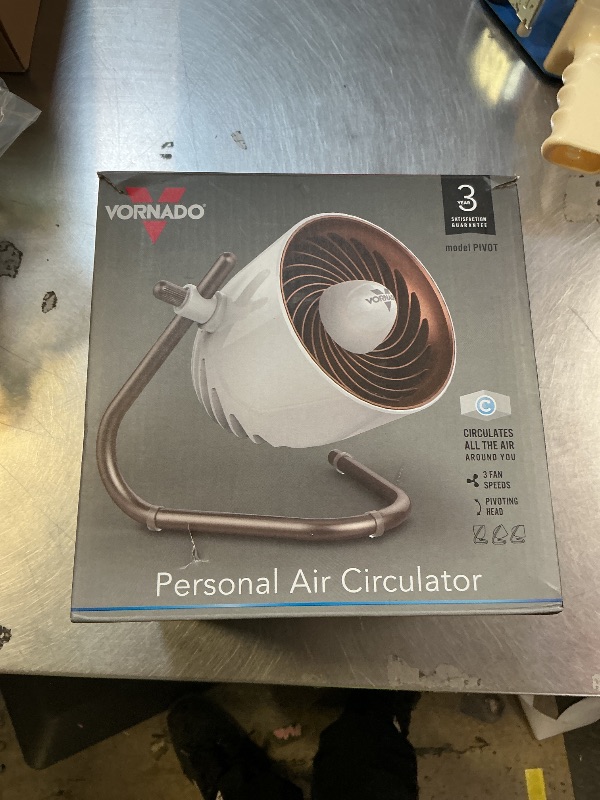 Photo 1 of Vornado Pivot Personal Air Circulator Fan, 6-inch, Quiet Portable for Travel, 3 Speed Settings, Targeted Cooling Airflow, 360-Degree Adjustable Axis, Fan for Bedroom, Office, And Desktop, Copper