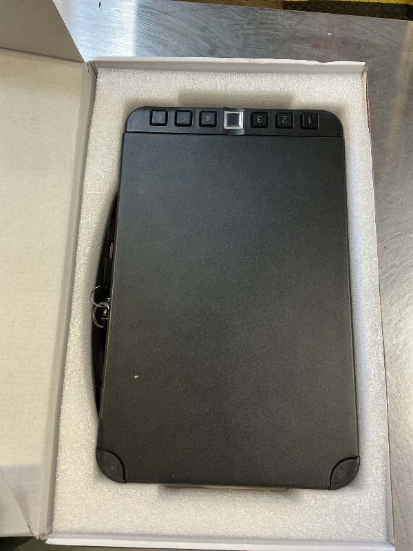 Photo 1 of TLITLIING Portable Biometric Gun Safe for Handguns & Pistols - Car Gun Safe with Fingerprint & Keypad Lock | Fits Nightstand, Bedside & Vehicle | USB Rechargeable Pistol Case, Black