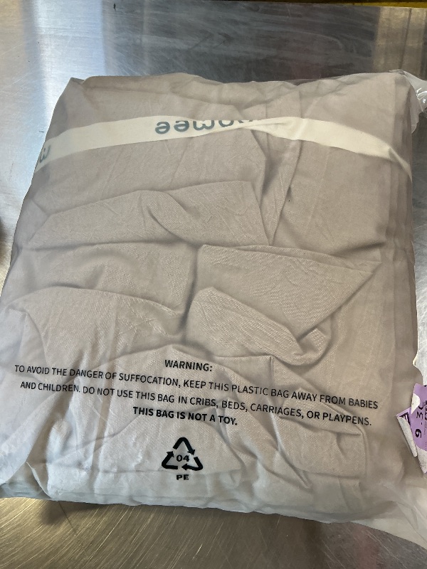 Photo 1 of MooMee Bedding Duvet Cover Set 100% Washed Cotton Linen Like Textured Breathable Durable Soft Comfy (Heathered Taupe, King 104"x90")