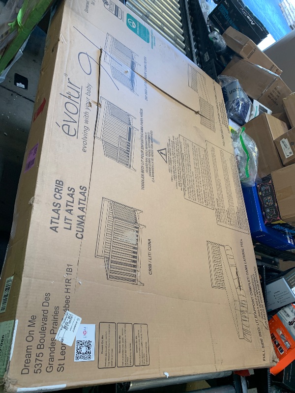 Photo 1 of évolur Atlas 5-in-1 Convertible Full-Size Baby Crib in Chestnut, GreenGuard Gold & JPMA, Timeless Modern Minimalist, 3 Mattress Heights, Converts to Toddler, Day & Full-Size Bed