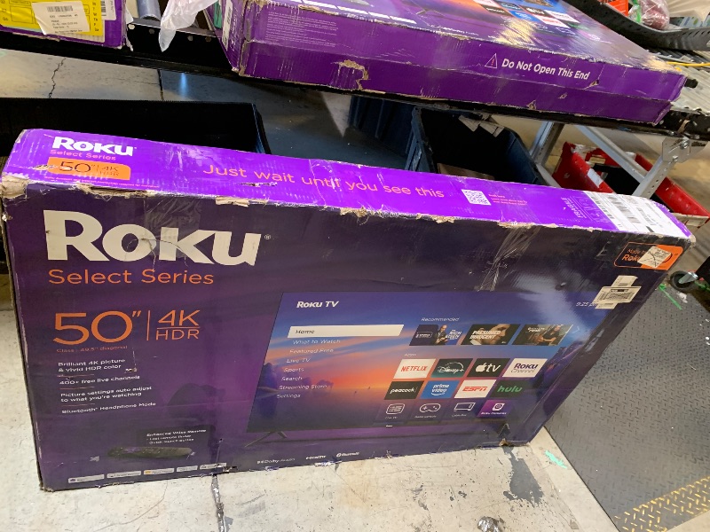 Photo 1 of Roku Smart TV 2025 – 50-Inch Select Series, 4K HDR TV – RokuTV with Enhanced Voice Remote – Flat Screen LED Television with Wi-Fi for Streaming Live Local News, Sports, Family Entertainment