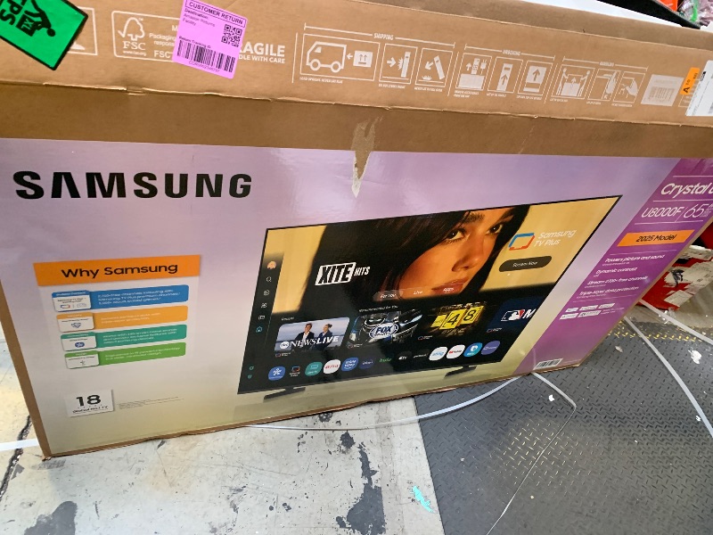 Photo 1 of Samsung 65-Inch Class Crystal UHD U8000F 4K Smart TV (2025 Model) Endless Free Content, Crystal Processor 4K, MetalStream Design, Knox Security, Alexa Built-in