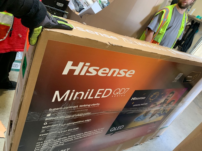 Photo 1 of Hisense 75" QD7 Mini-LED 4K Smart Fire TV - QLED, 144Hz, HDR10+, Dolby Vision/Atmos, Game Mode Pro, Alexa Built-in (75QD7QF)