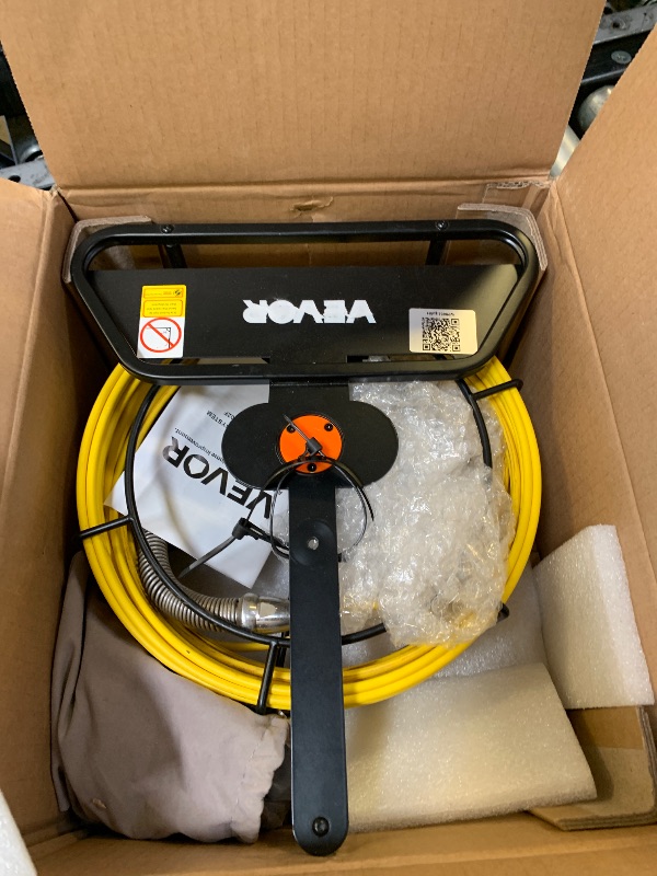 Photo 1 of **--PARTIAL SET---Missing screen and other parts--**VEVOR Sewer Camera, 98 ft/30m, Self-Leveling Drain Inspection Camera with 4.3" 1080P HD Screen, IP68 Waterproof Snake Plumbing Camera with Lights - 12 LEDs & 16GB Card for Sewer Line Duct Pipe