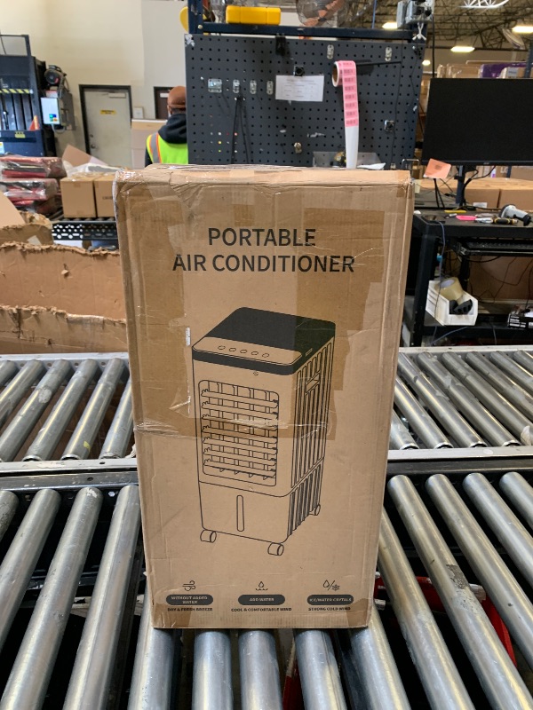 Photo 1 of Windowless Portable Air Conditioners, Swamp Cooler with Oscillation, Evaporative Air Cooler with Remote, 7H Timer, Air Coolers Fan with 3Modes&Speeds for Bedroom Indoor Room (White, 9L)