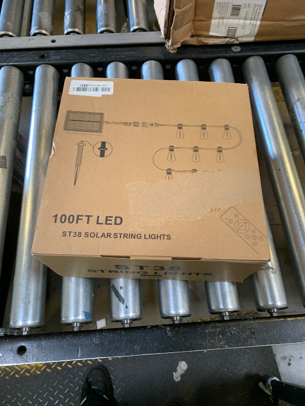 Photo 1 of 100 FT Solar String Lights Outdoor Waterproof with Remote & USB Port, Solar Power Patio Hanging Lights with Dimmer, Shatterproof LED Edison Bulb Outdoor String Lights for Outside Cafe Yard Fence