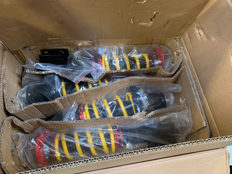 Photo 1 of KUIPERAUTO Lowering Coilovers Struts Compatible for 2009-2014 Matrix E140 Compatible for 2009-2017 Toyota Corolla E160 Front Rear Shocks Adjustable Height Suspension Coil Spring Strut Set of 4 Yellow