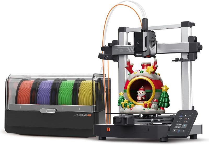 Photo 1 of Anycubic Kobra 3 V2 Combo 3D Printer, Smart Multicolor Printing Up to 600mm/s Print Speed, Active Filament Drying Enhanced Auto-Leveling for Higher Success Rates, 10.0'' x 10.0'' x 10.2''
