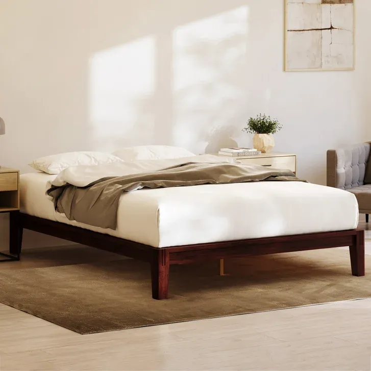 Photo 1 of Resident Bamboo Platform Bed Frame, Walnut King 
