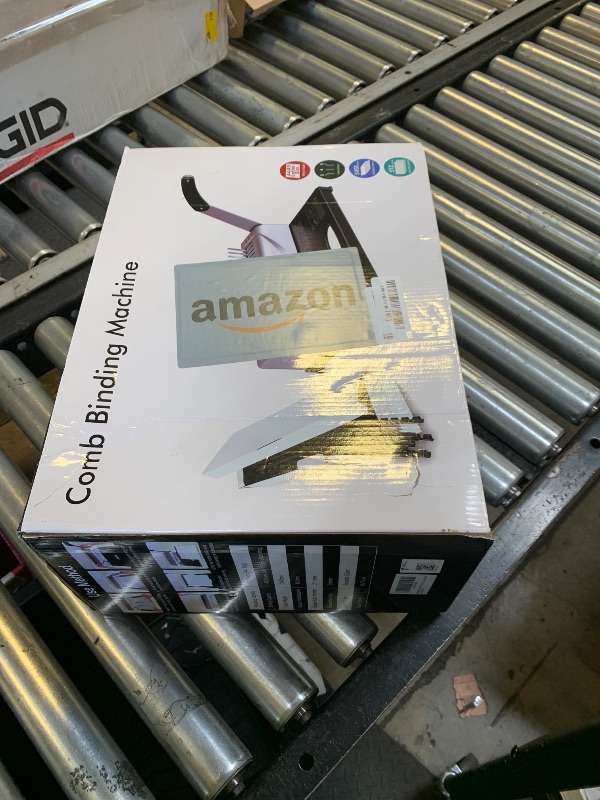 Photo 1 of MAKEASY Binding Machine, 21-Hole, 450 Sheets, Comb Binding Machines with 1 Box Comb Bindings Spines, Comb Binder for Letter Size, A4, A5 Paper