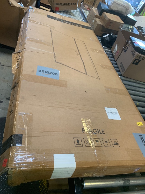 Photo 1 of Bathlink 47-48" W x 76" H Frameless Pivot Shower Door, Pivot Swing Shower Door with Clear Tempered Glass 5/16"(8mm), Reversible, Matte Black Finish, Magnetic Closing