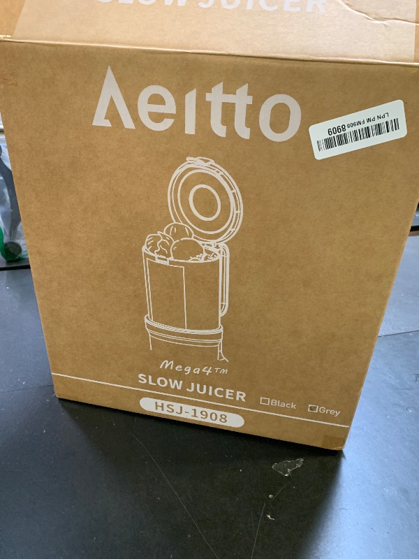 Photo 1 of Aeitto Juicer Machines Fits Whole Fruits, Cold Press Juicer with Wide Feed Chute, Masticating Juice Extractor Machine Easy to Clean, High Juice Yield, Easy to Assemble, Self Feeding