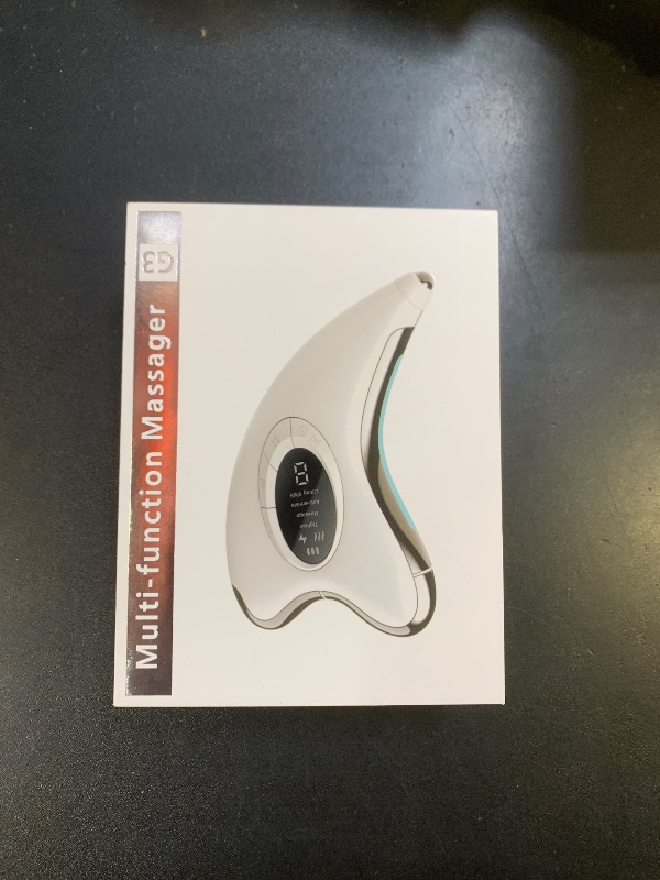 Photo 1 of Radthary Electric Metal Gua Sha Facial Tool, Face and Neck Massager Beauty 3-in-1 Triple Action Light, Thermal, and 113°F Heating Vibration for Multi Skin Care (White)