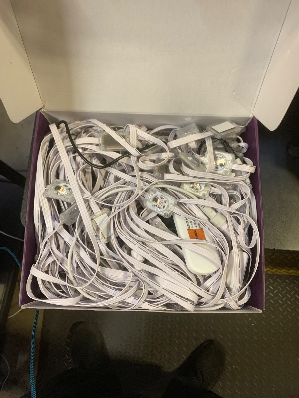 Photo 1 of POOFZY Permanent Outdoor Lights for House,200ft RGB+IC Smart Outdoor Decor, 50 Scene Modes,App/Remote Control,for Christmas,Super Bowl,V-Day,Thanksgiving,Daily & Holiday Party Decor