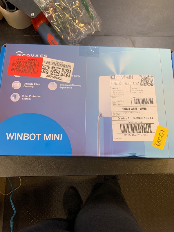 Photo 1 of ECOVACS WINBOT Mini Window Cleaning Robot - Compact Design, Dual Nozzles with Ultrasonic Spray, 9-Stage Protection System, Intelligent Path Planning, 3 Cleaning Modes, Anti-Slipping System
