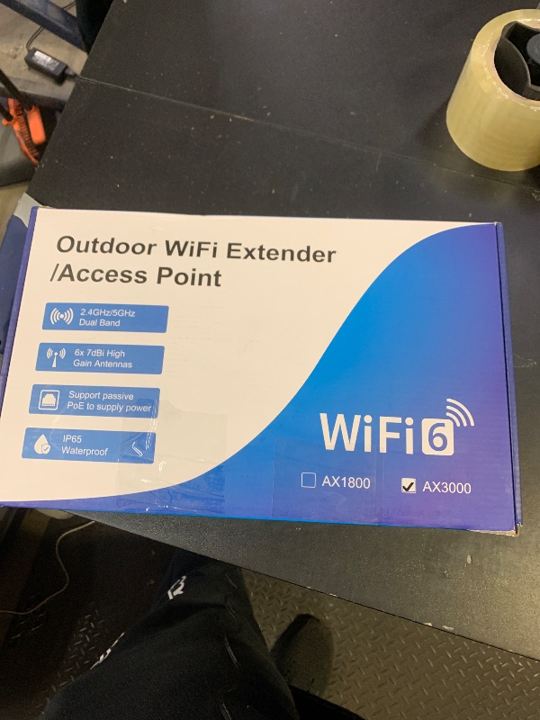 Photo 1 of AX3000 WiFi Extender Signal Booster Outdoor WiFi 6 Extender, Wireless Gigabit Access Point Outdoor, IP67 Weatherproof, PoE Power Supply, for Starlink, Camera, Garage, Farm, Yard, RV, Campsite