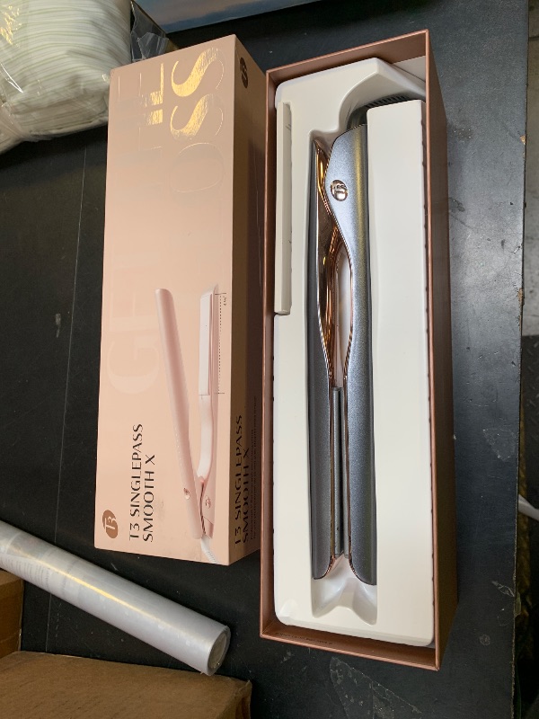 Photo 1 of **USED** T3 SinglePass Smooth X Professional Flat Iron with Extra-Long Ceramic Plates for Faster Styling, 9 Heat Settings for All Hair Types, For Straightening, Curling, and Waving