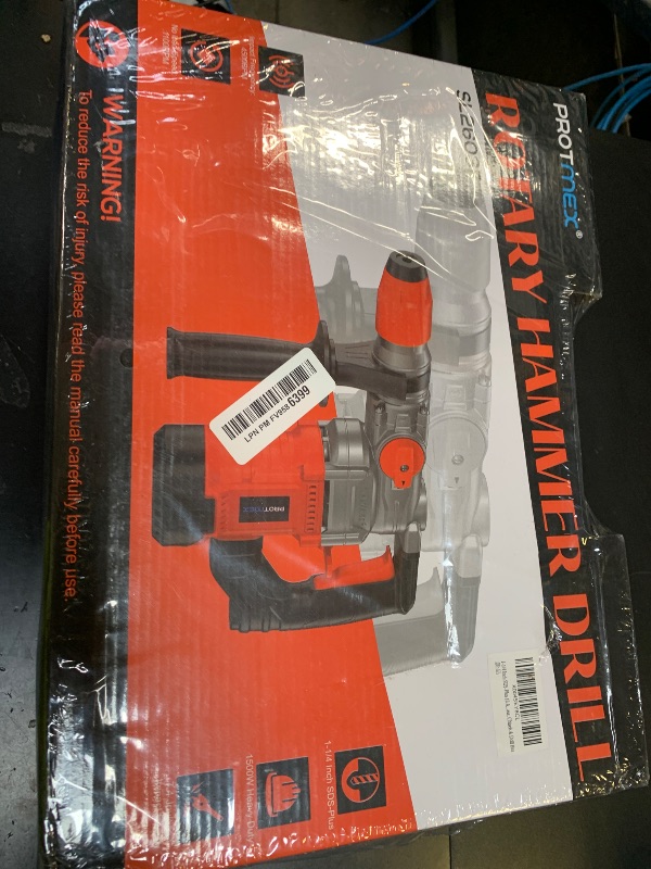 Photo 1 of 1-1/4 Inch SDS-Plus 13 Amp Heavy Duty Rotary Hammer Drill with Safety Clutch 3 Functions, Vibration Control, for Floor Tile Removal, Concrete Breaker, Including Grease, Chisels & Drill Bits