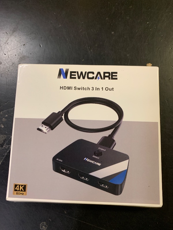 Photo 1 of [Upgrade] HDMI Switch 3 in 1 Out, 4K@60Hz HDMI 2.0 Switch Splitter with 2.6FT Long HDMI Cable, 3-Port HDMI Switcher Selector, Supports 4K 30Hz 3D 1080P HDCP2.2 for PS5 Xbox DVD Player Fire Stick PC