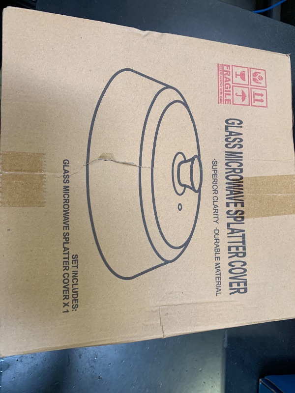 Photo 1 of 10in Glass Microwave Splatter Cover for Food with Silicone Mat, 10in Glass Microwave Plate Lid with Vent Holes & Easy-Grip Handle, Dishwasher Safe, No Plastic, Food Grade