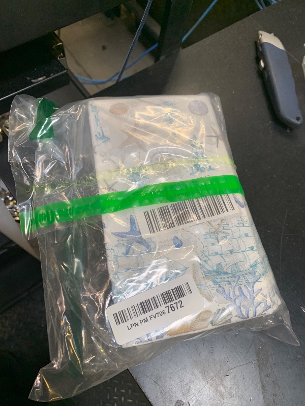 Photo 1 of 100 Pcs Nautical Coastal Paper Napkins, Sea Blue Disposable Guest Towels for Wedding, Boat & Beach Parties, Bathroom Hand Towels, Dinner Decorative Supplies