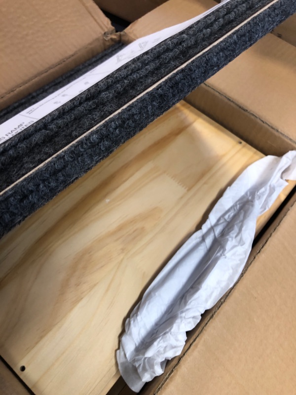 Photo 1 of 4-Pack Wooden Dog Ramp for Stairs, Anti-Slip Pet Steps for Small Dogs with Carpet Surface, Low-Angled Pet Ramps for Staircase, Steps and Stairs Assist for Injured & Aged Pets, Stairs Ramp for Dogs