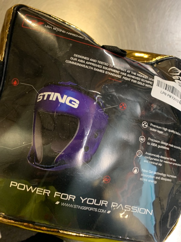 Photo 1 of STING USA Boxing Approved Open Face Head Guard, Large, Blue