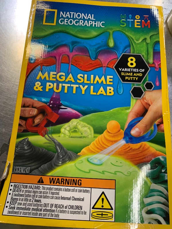 Photo 1 of NATIONAL GEOGRAPHIC Mega Slime Kit & Putty Lab - 4 Types of Slime Plus 4 Types of Putty Including Magnetic, Slime Kit for Boys and Girls, Sensory Toy & Science Kit