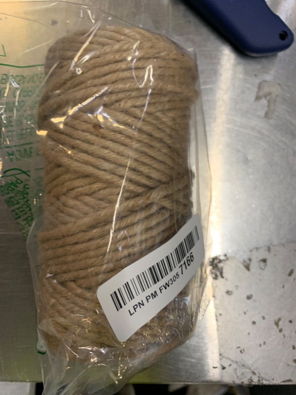 View 2 of [LISRRZHEN] Natural Jute Twine String, 3-Ply 4mm x 328Ft, 100% Biodegradable Cotton-Soft Jute Cord for Crafts, Gardening, Gift Wrapping & Packaging (4mm)