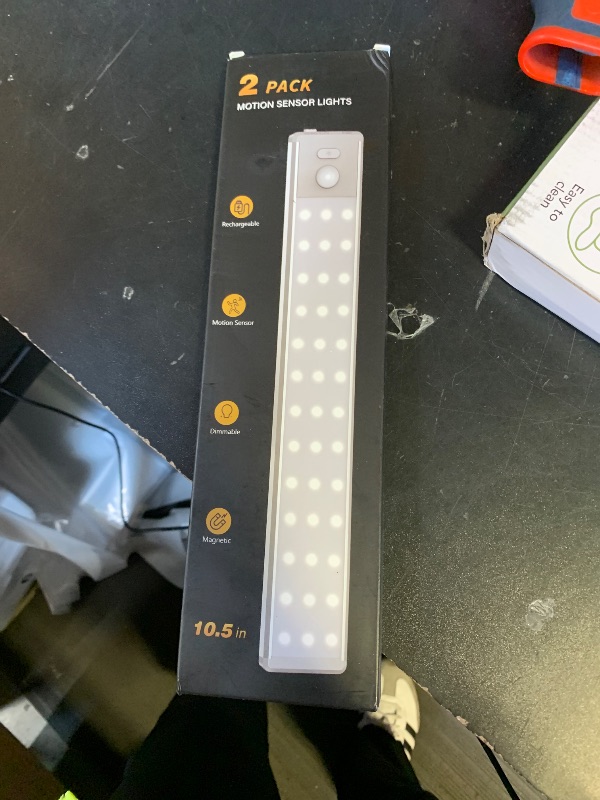 Photo 1 of Under Cabinet Lighting - 10.5" Motion Sensor Light Indoor, Magnetic Wireless Closet Lights, Dimmable Led Night Light, Rechargeable Under Counter Lights for Kitchen, Bedroom, Stair, 2 Pack