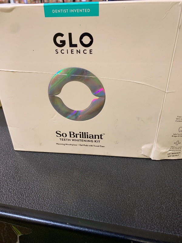 Photo 1 of GLO Science So Brilliant Tooth Whitener Set – Unique Heat Technology for Fast, Sensitivity Free Teeth Whitening – Patented Mouthpiece with LED Light, Gel Pods with 6% HP, Lip Balm, & Travel Case