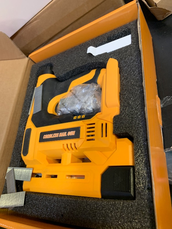 Photo 1 of CAMXTOOL Cordless Nail Gun Compatible with Dewalt 20V Battery, 2-in-1 Electric Brad Nailer/Staple Gun 18 Gauge, Battery Powered Nail Guns with 1000 Nails & 1000 Staples for Wood Carpentry, Tool Only