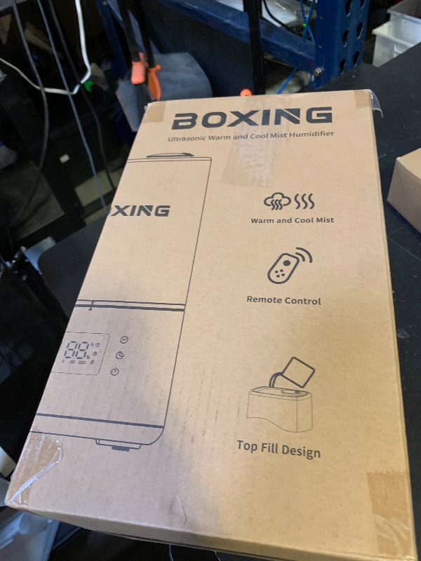 Photo 1 of BOXING 6L Warm & Cool Mist Humidifiers for Bedroom, Air Humidfier for Large Room with Remote Control, Auto Mode Perfect for Baby & Plants, Top Fill, Sleep Mode, Timer, Essential Oil Tray, 60H