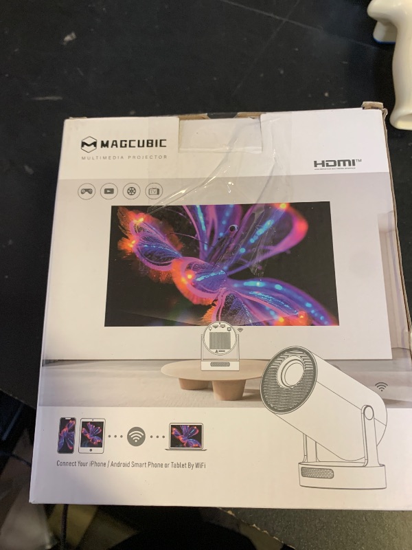 Photo 1 of ?Electric Focus?Magcubic Mini Projector 4K Support, Portable Projector with WiFi 6 and Bluetooth 5.4, Smart Proyector, 5W Soundbase Speaker, 180°Rotation for Home Theater