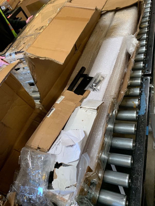 Photo 1 of ALAMEDADT 40''x 80'' Sliding Barn Door with 7 Ft Barn Door Hardware Kit& Handle& Floor Guides,Pre-Drilled Holes Easy Assembly - Include Installation Manual, Water-Proof PVC Surface, H-Frame, White