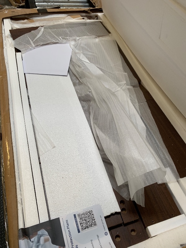 Photo 1 of *IMPERFECT, DAMAGE** GarveeHome Farmhouse Coffee Table with Drawers, 47.2 in Center Table Rustic Coffee Tables Walnut Center Table with Open Shelf, 6 Support Legs