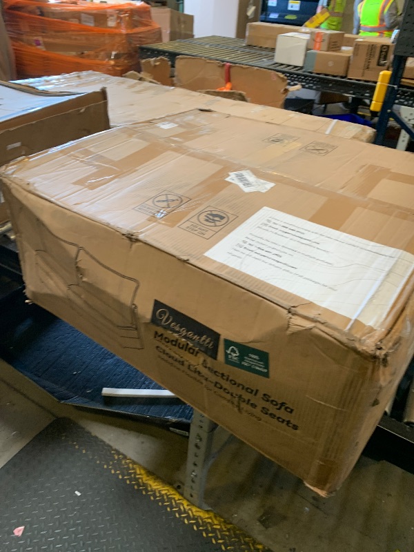 Photo 1 of Vesgantti 108" U Shaped Sectional Couch, Comfy Cloud Modular Sectional Sofa with 2 Ottoman Deep Seat Chenille Modern Cloud Sofa, Modular Sofas for Living Room, Bedroom and Apartment, Beige ** NOT FULL SET **