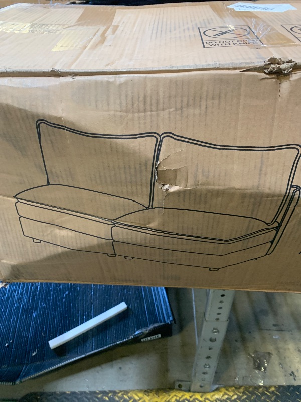 Photo 1 of Vesgantti 108" U Shaped Sectional Couch, Comfy Cloud Modular Sectional Sofa with 2 Ottoman Deep Seat Chenille Modern Cloud Sofa, Modular Sofas for Living Room, Bedroom and Apartment, Beige ** NOT FULL SET **