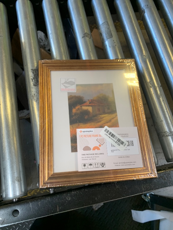 Photo 1 of upsimples Vintage 8x10 Picture Frame, Antique Gold Frames Display 5x7 with Mat or 8 x 10 Without for Wall or Tabletop Decor, 1pack