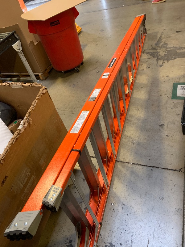 Photo 1 of LOUISVILLE LADDER 12-FOOT FIBERGLASS TWIN FRONT TWIN STEP LADDER, TYPE IA, 300-POUND LOAD CAPACITY,