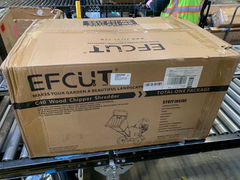 Photo 1 of EFCUT C40 Wood Chipper 4" inch Max Diameter Capacity 9 HP 274cc Gas Powered Engine Heavy Duty Shredder Mulcher