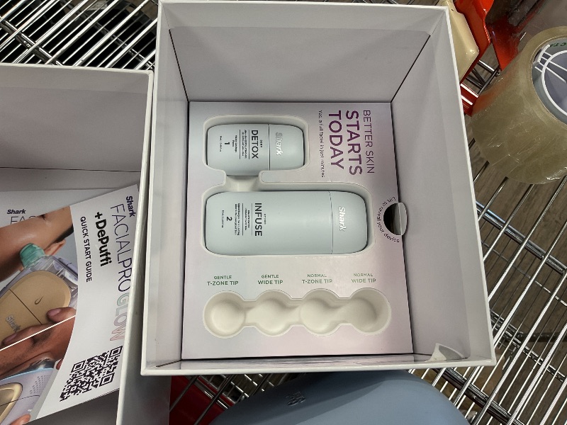 Photo 1 of Shark FacialPro Glow at-Home Hydro-Powered Facial System with DePuffi Hot & Cold Therapy – Professional Spa Skincare Device for Pore Cleansing, Hydration, & Radiant Glow, Blue, FH320