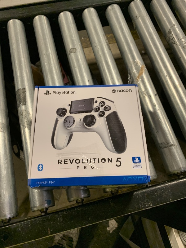 Photo 1 of NACON Revolution 5 Pro Officially Licensed PlayStation Wireless Gaming Controller for PS5 / PS4 / PC - Hall Effect, Trigger Stops, Mappable Buttons, Bluetooth Audio - White