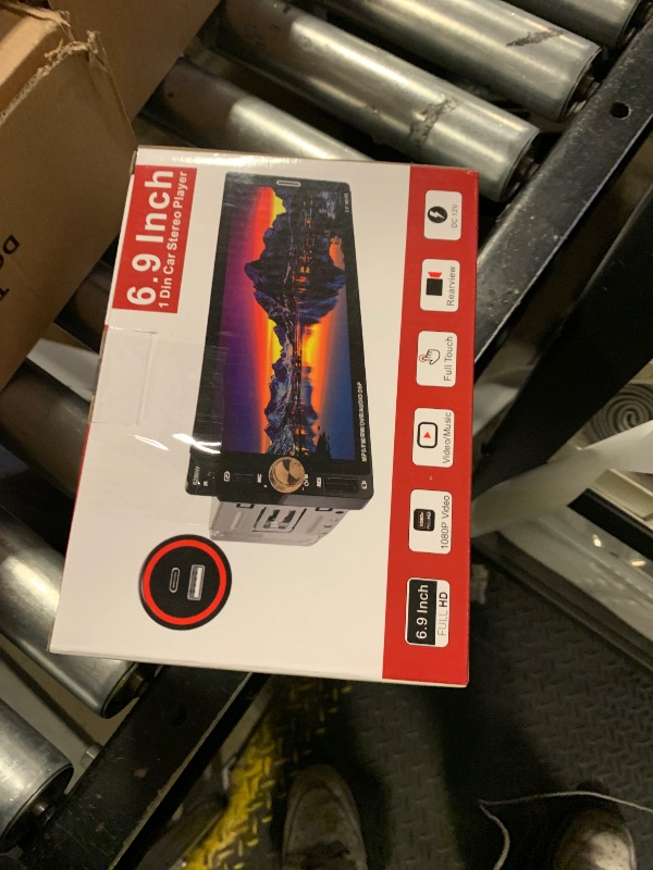 Photo 1 of Single Din Car Stereo with Wireless Carplay Android Auto-2025 Upgraded Bluetooth 5.2 Type-C Dual Mic 6.9 Inch IPS Touch Screen Car Radio with Backup Camera Mirror Link FM USB EQ SWC