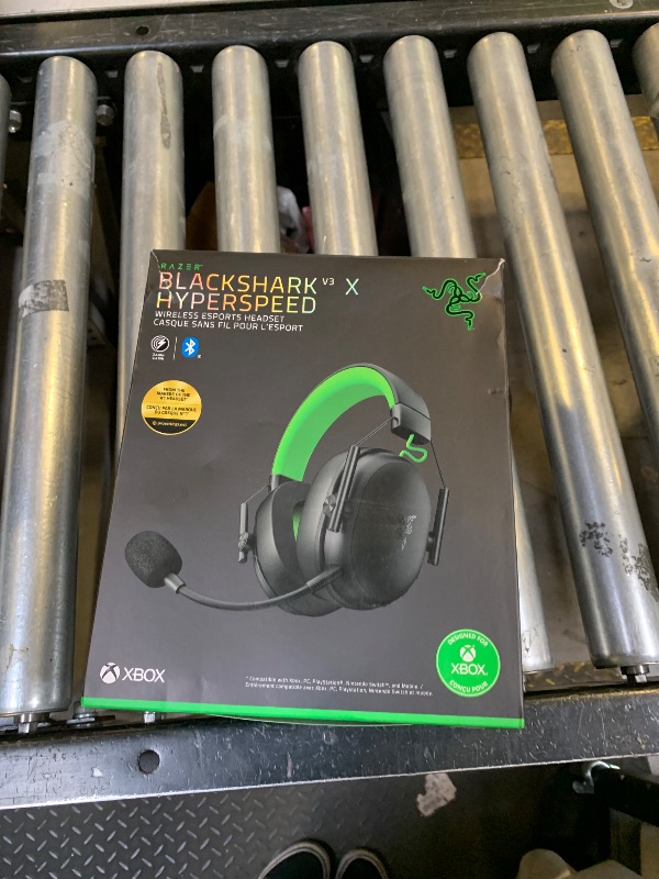 Photo 1 of Razer BlackShark V3 X HyperSpeed Wireless Gaming Headset for Xbox: 50mm Drivers - Cardioid Mic - 2.4 GHz, Bluetooth, USB - Works with PC, Mac, PS5, Nintendo Switch - Long Battery Life - Black