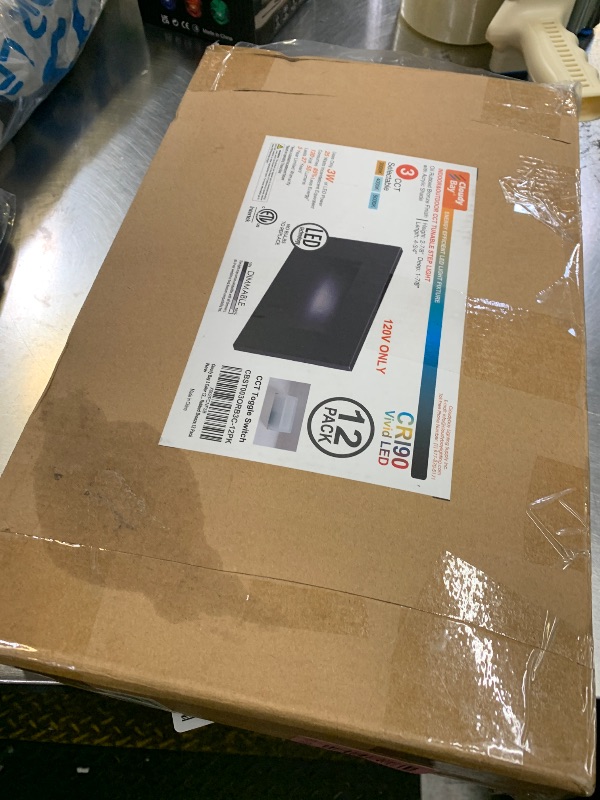 Photo 1 of CLOUDY BAY 3 Color 120V Dimmable LED Indoor Outdoor Step Light,3000K/4000K/5000K 3W 55lm Stair Light,Oil Rubbed Bronze,12 Pack