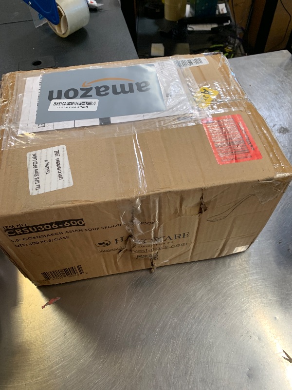 Photo 1 of [600 COUNT] HAKOWARE Disposable Asian Soup Spoons with Hook, Plastic-Free Heavy Duty Spoons, made from Crystalized Cornstarch, for Take-out Ramen Pho Noodles