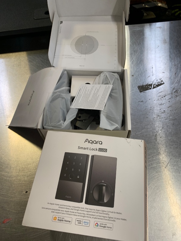 Photo 1 of Aqara Smart Lock U100, Fingerprint Keyless Entry Door Lock with Apple Home Key, Touchscreen Keypad, Bluetooth Electronic Deadbolt, IP65 Weatherproof, Supports Apple HomeKit, Alexa, Google, IFTTT, Gray